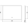 Mexen Navia vonios kambario veidrodis su apšvietimu 100 x 80 cm, LED 6000K, nuo rasos - 9803-100-080-611-00