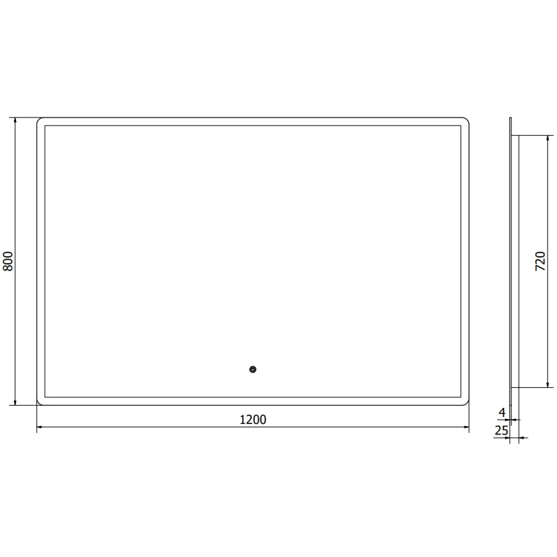 Mexen Navia apšviestas vonios veidrodis 120 x 80 cm, LED 6000K, nuo rasos - 9803-120-080-611-00