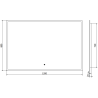 Mexen Navia apšviestas vonios veidrodis 120 x 80 cm, LED 6000K, nuo rasos - 9803-120-080-611-00