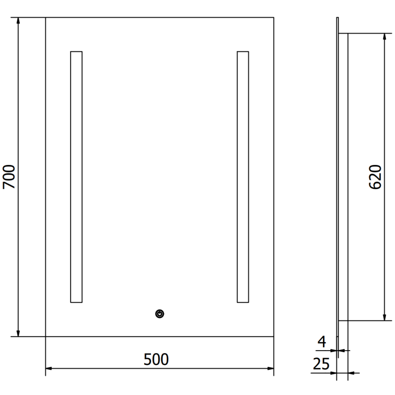 Mexen Remi apšviestas vonios veidrodis 50 x 70 cm, LED 6000K, antypara - 9804-050-070-611-00