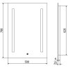 Mexen Remi 50 x 70 cm apšviestas vonios veidrodis, LED 6000K, priešrasojantis - 9804-050-070-611-00
