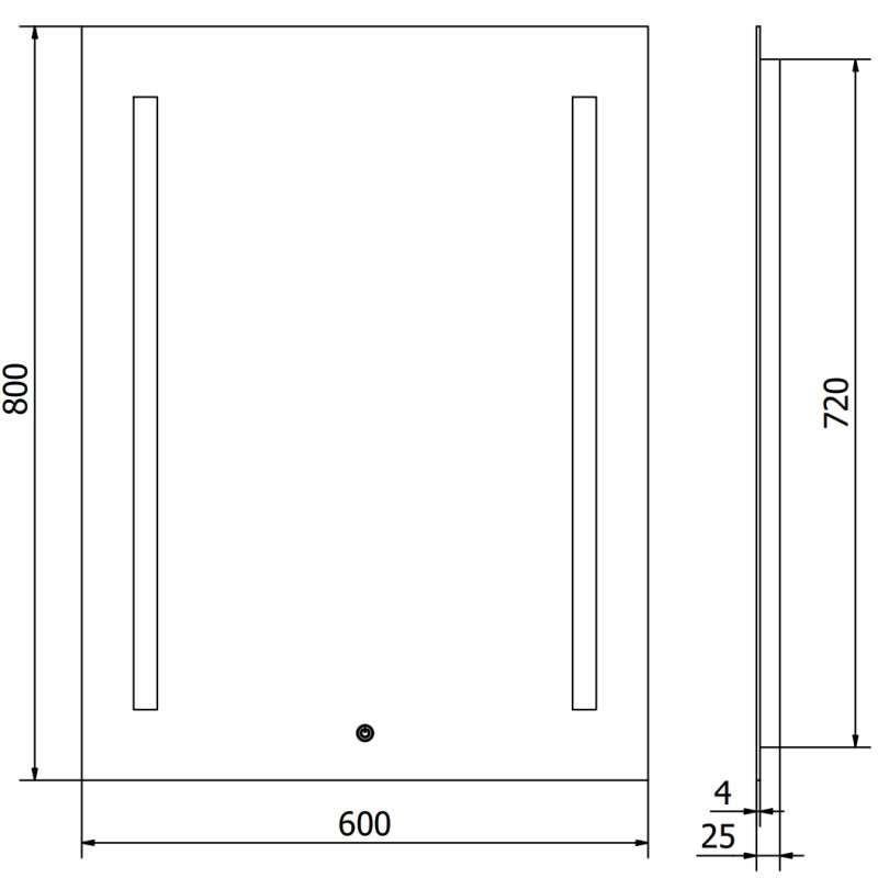 Mexen Remi LED apšviestas vonios kambario veidrodis 60 x 80 cm, LED 6000K, anti-rūkas - 9804-060-080-611-00
