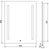 Mexen Remi apšviestas vonios veidrodis 60 x 80 cm, LED 6000K, priešrūkinis - 9804-060-080-611-00