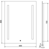 Mexen Remi LED apšviestas vonios veidrodis 60 x 80 cm, 6000K, apsauga nuo garų - 9804-060-080-611-00