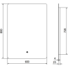 Mexen Sun apšviestas vonios veidrodis 60 x 80 cm, LED 6000K, apsauga nuo garų - 9807-060-080-611-00