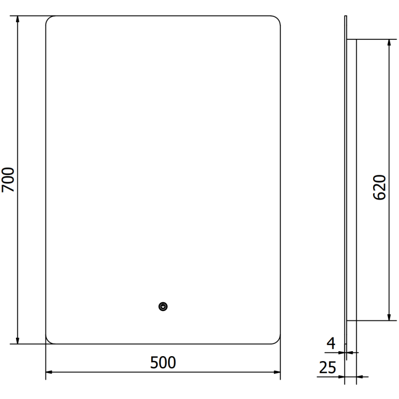 Mexen Sun apšviestas vonios veidrodis 50 x 70 cm, LED 6000K, apsauga nuo rasojimo - 9807-050-070-611-00