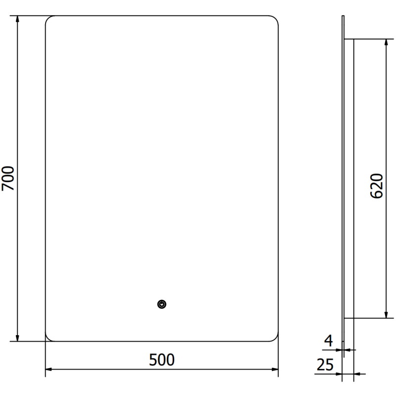 Mexen Sun vonios veidrodis su apšvietimu 50 x 70 cm, LED 6000K, apsauga nuo rasojimo - 9807-050-070-611-00