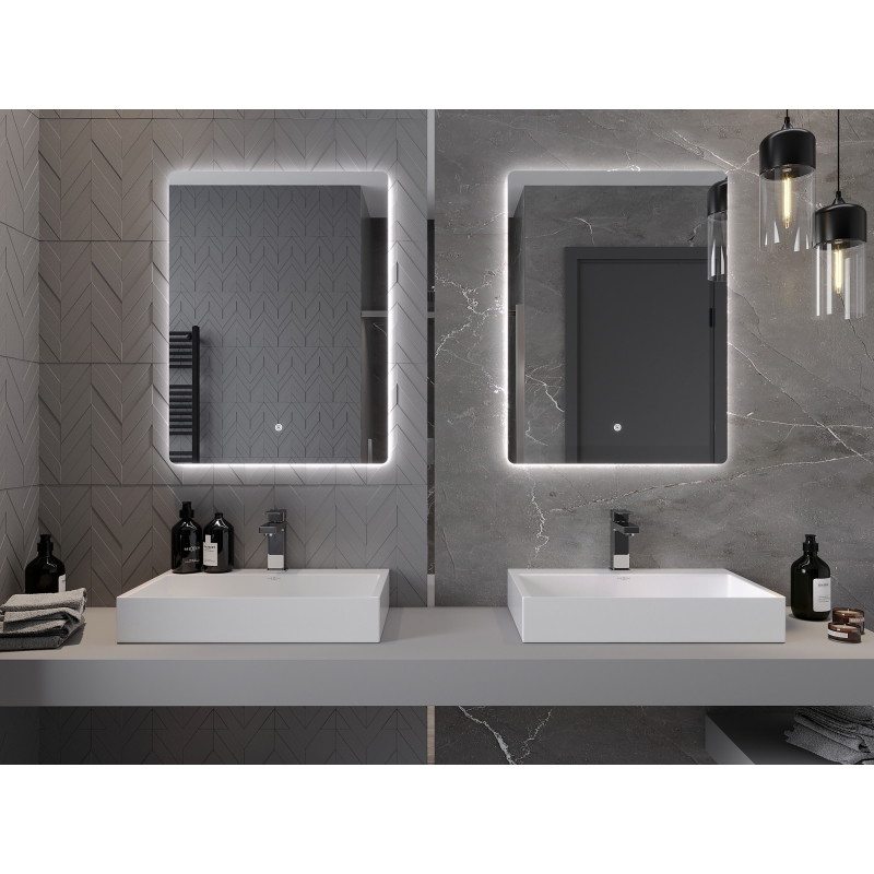 Mexen Sun apšviestas vonios veidrodis 60 x 80 cm, LED 6000K, antibukas - 9807-060-080-611-00