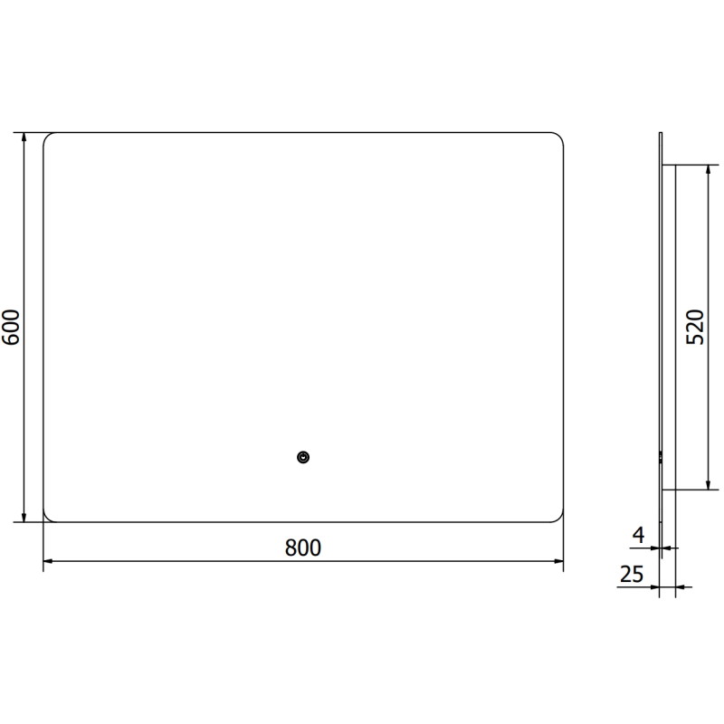 Mexen Sun apšviestas vonios veidrodis 80 x 60 cm, LED 6000K, apsauga nuo rasojimo - 9807-080-060-611-00