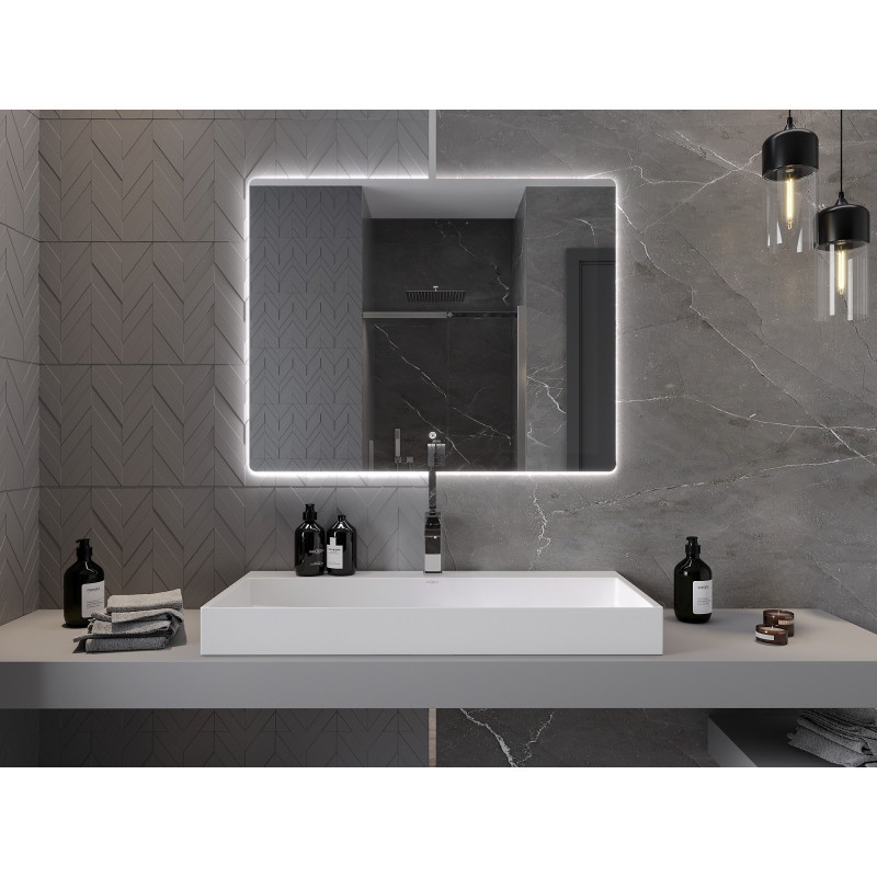 Mexen Sun vonios veidrodis su apšvietimu 100 x 80 cm, LED 6000K, priešrasojantis - 9807-100-080-611-00