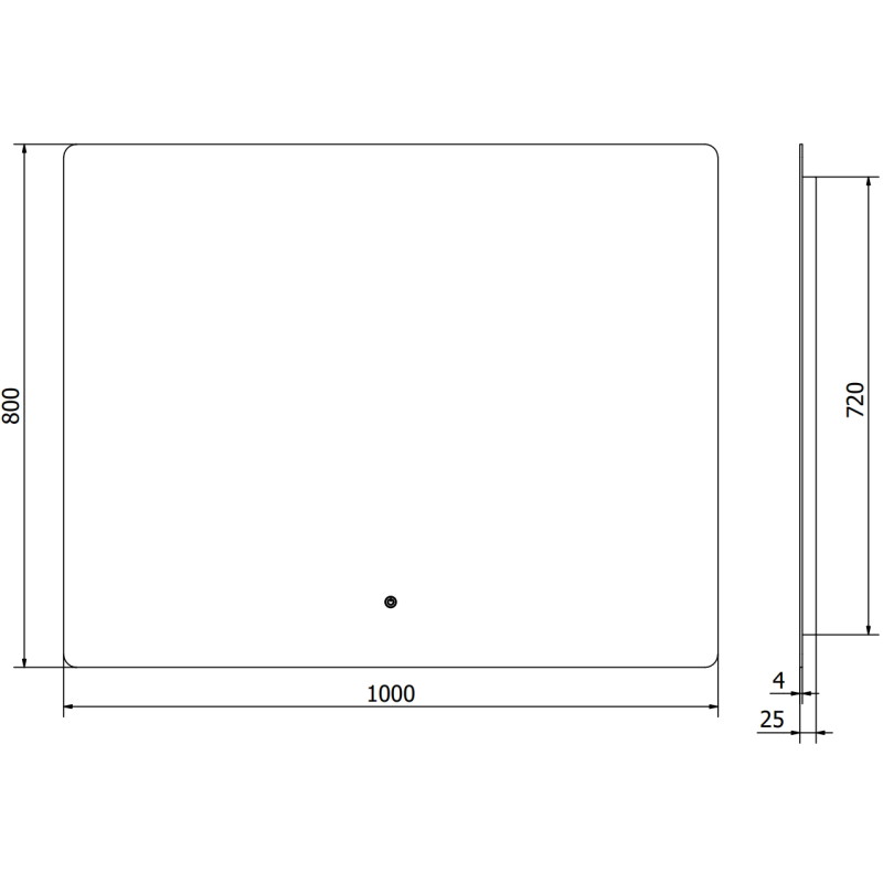 Mexen Sun vonios veidrodis su apšvietimu 100 x 80 cm, LED 6000K, priešrasojantis - 9807-100-080-611-00