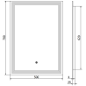 Mexen Taco apšviestas vonios veidrodis 50 x 70 cm, LED 6000K, apsauga nuo garų - 9805-050-070-611-00
