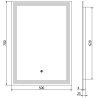 Mexen Taco veidrodinis apšviestas 50 x 70 cm, LED 6000K, antirūkas - 9805-050-070-611-00