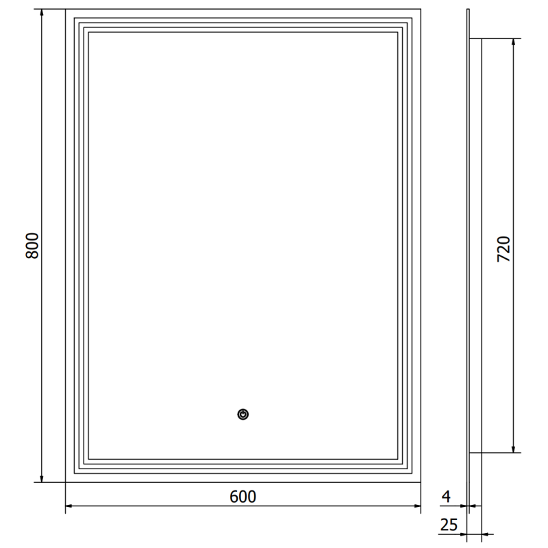 Mexen Taco vonios veidrodis su apšvietimu 60 x 80 cm, LED 6000K, antifog - 9805-060-080-611-00