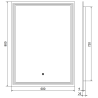 Mexen Taco apšviestas vonios veidrodis 60 x 80 cm, LED 6000K, anti-garu - 9805-060-080-611-00