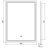 Mexen Taco vonios veidrodis su apšvietimu 60 x 80 cm, LED 6000K, antifog - 9805-060-080-611-00