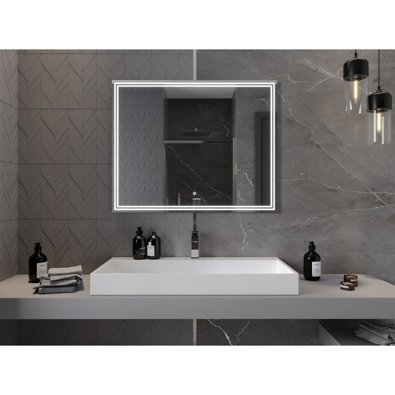 Mexen Taco apšviestas vonios veidrodis 100 x 80 cm, LED 6000K, nuo rūko - 9805-100-080-611-00