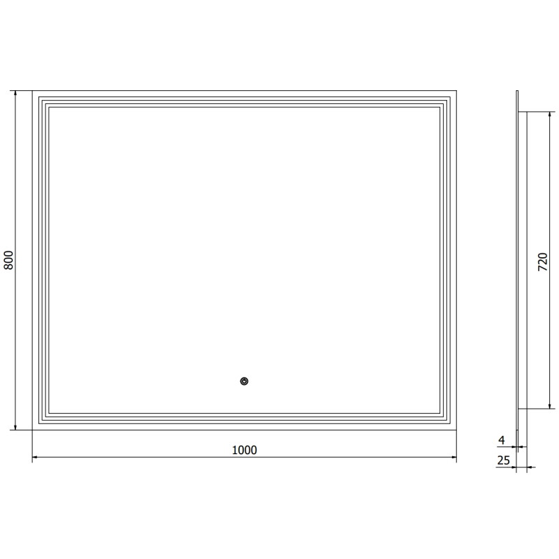 Mexen Taco apšviestas vonios veidrodis 100 x 80 cm, LED 6000K, priešrūkinis - 9805-100-080-611-00