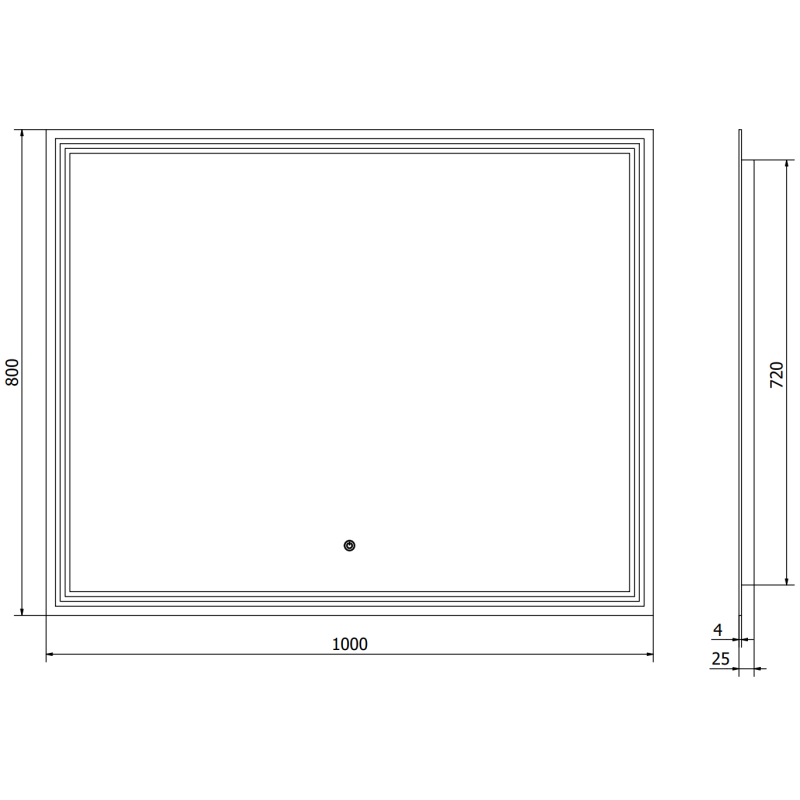 Mexen Taco vonios veidrodis su apšvietimu 100 x 80 cm, LED 6000K, nuo rasojimo - 9805-100-080-611-00