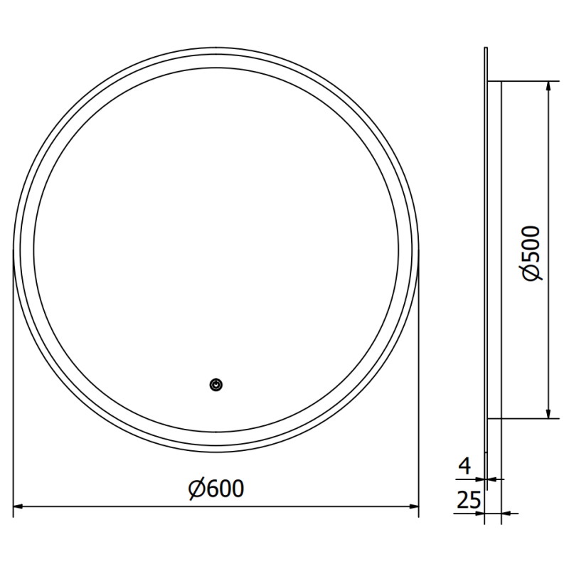 Mexen Gobi apšviestas, apvalus 60 cm, LED 6000K, apsauga nuo garų vonios veidrodis - 9801-060-060-611-00