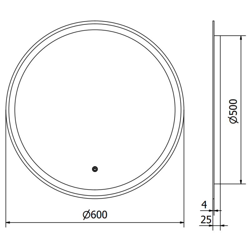 Mexen Gobi apvalus apšviestas vonios veidrodis, 60 cm, LED 6000K, antifog - 9801-060-060-611-00