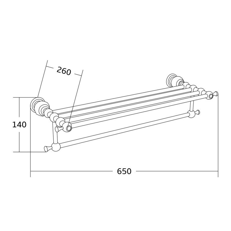 Mexen Estela rankšluosčių lentyna, chromas - 7011520-00