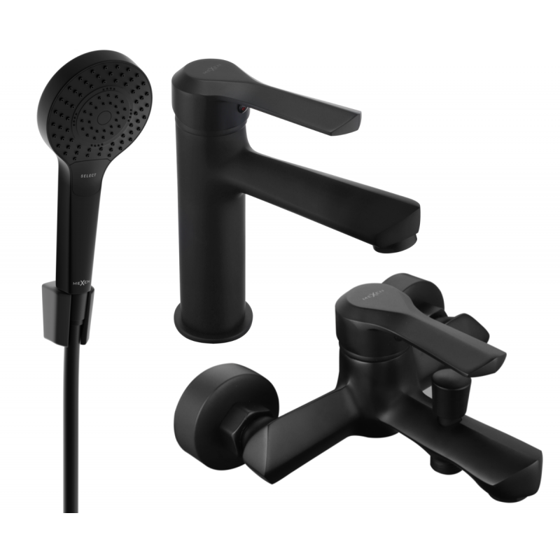 Mexen Sabre R05 vonios komplektas, juodas - 72103R05-70