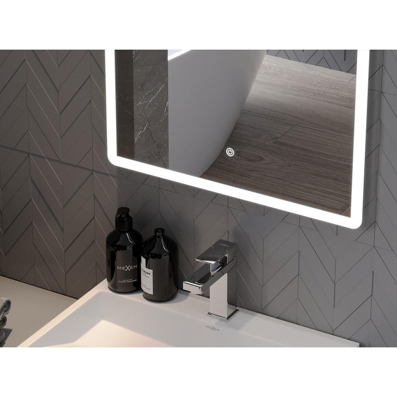 Mexen Navia apšviestas vonios veidrodis 80 x 60 cm, LED 6000K, nuo rasos - 9803-080-060-611-00