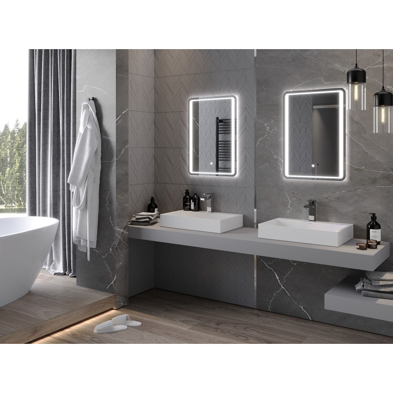 Mexen Zusa apšviestas vonios veidrodis 50 x 70 cm, LED 6000K, nuo rasojimo - 9808-050-070-611-00