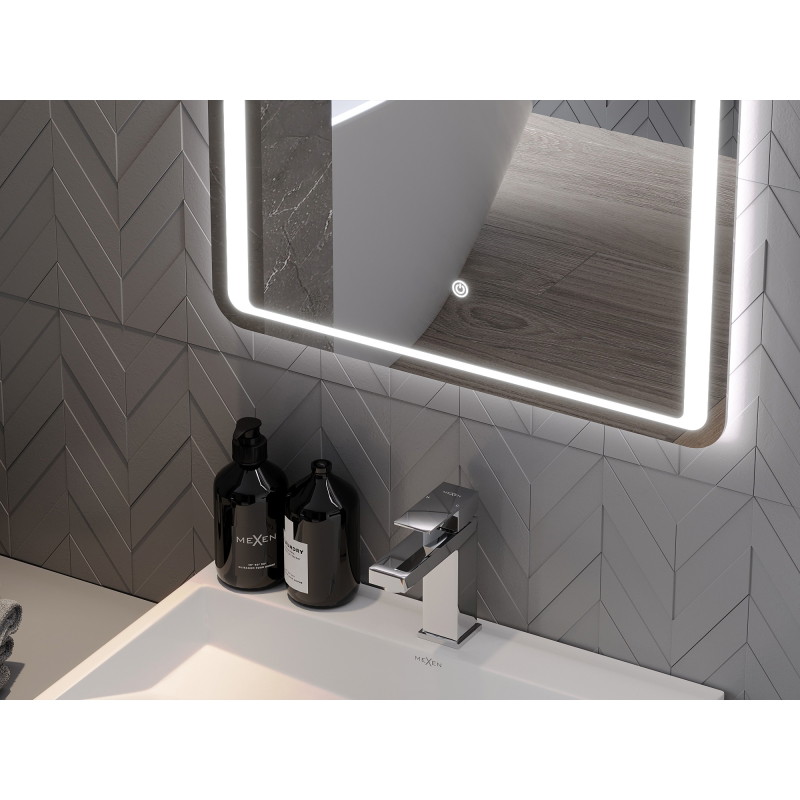 Mexen Zusa apšviestas vonios veidrodis 50 x 70 cm, LED 6000K, anti-garinimas - 9808-050-070-611-00
