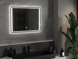 Mexen Zusa apšviestas vonios veidrodis 80 x 60 cm, LED 6000K, apsauga nuo garų - 9808-080-060-611-00