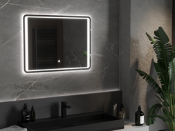 Mexen Zusa apšviestas vonios veidrodis 80 x 60 cm, LED 6000K, nuo garų - 9808-080-060-611-00
