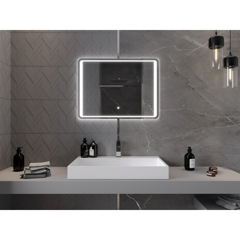Mexen Zusa apšviestas vonios veidrodis 80 x 60 cm, LED 6000K, priešrūkas - 9808-080-060-611-00