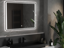 Mexen Zusa apšviestas vonios veidrodis 100 x 80 cm, LED 6000K, apsauga nuo garų - 9808-100-080-611-00