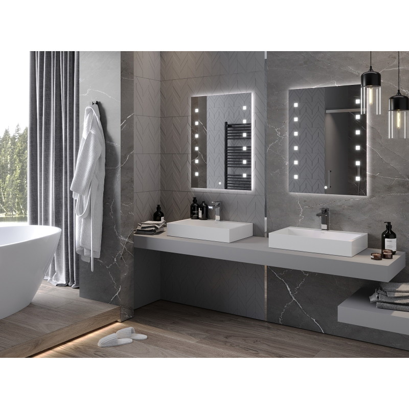 Mexen Ner apšviestas vonios veidrodis 60 x 80 cm, LED 6000K, nuo rasojimo - 9809-060-080-611-00