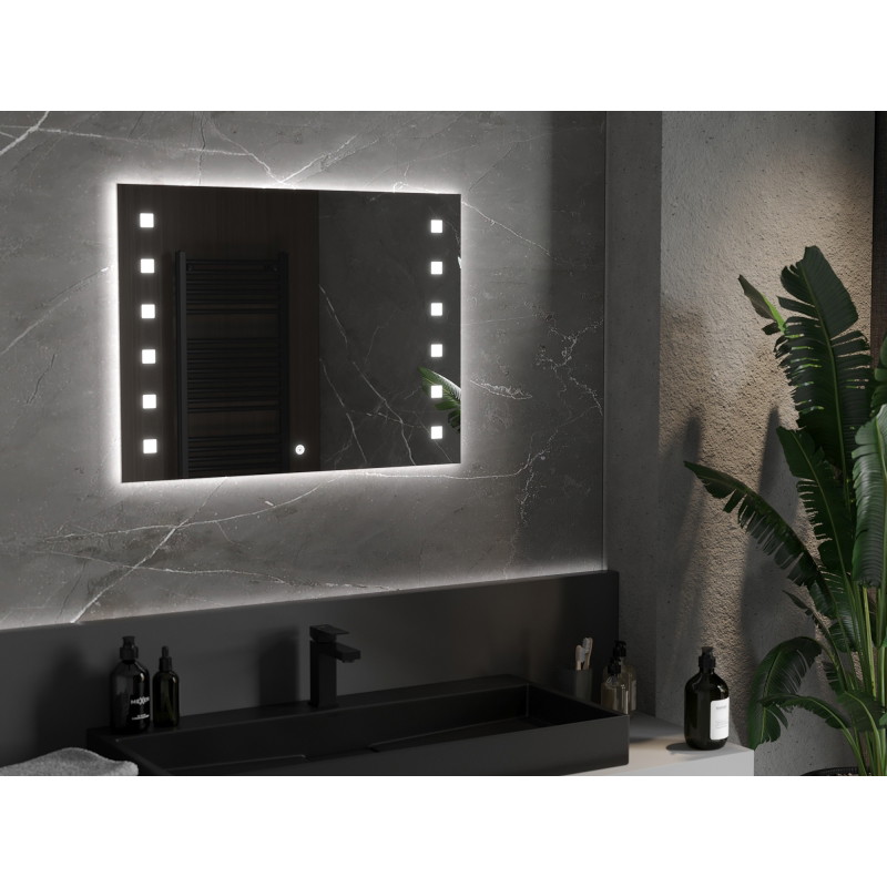 Mexen Ner apšviestas vonios veidrodis 80 x 60 cm, LED 6000K, nuo rasojimo - 9809-080-060-611-00