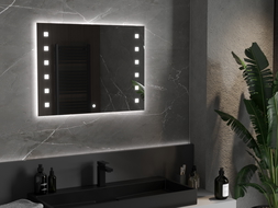 Mexen Ner apšviestas vonios veidrodis 80 x 60 cm, LED 6000K, apsauga nuo garų - 9809-080-060-611-00