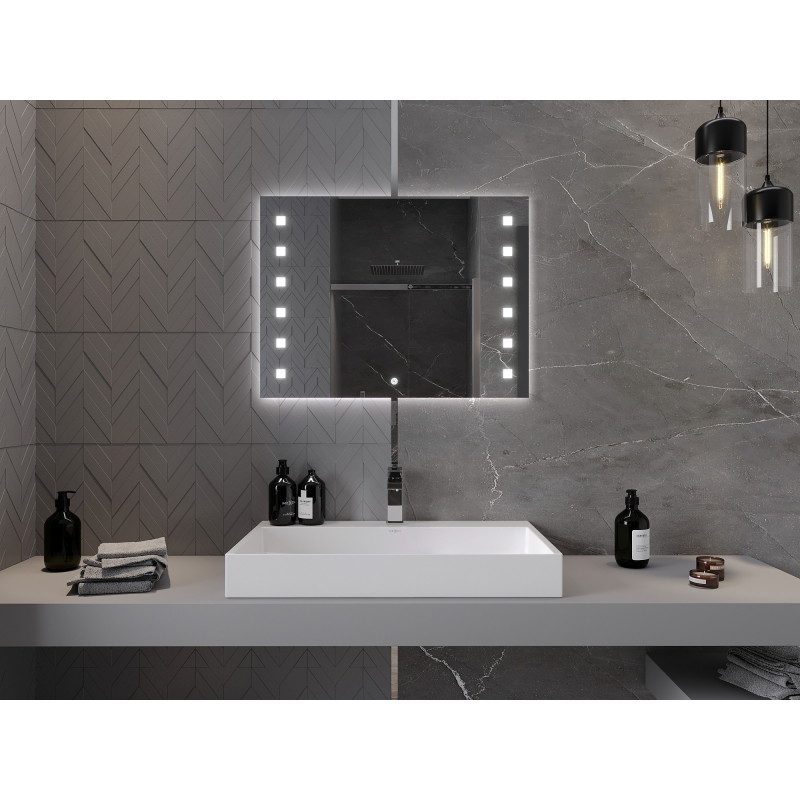 Mexen Ner apšviestas vonios veidrodis 80 x 60 cm, LED 6000K, nuo rasojimo - 9809-080-060-611-00