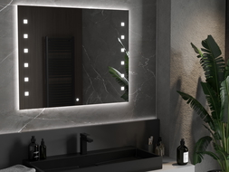Mexen Ner apšviestas vonios veidrodis 100 x 80 cm, LED 6000K, apsauga nuo garų - 9809-100-080-611-00