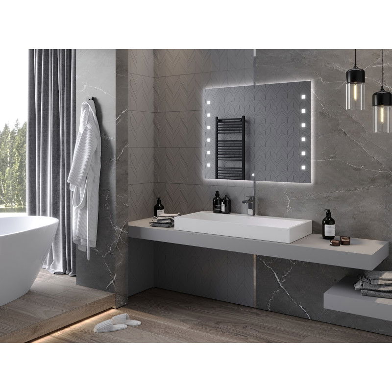 Mexen Ner vonios kambario veidrodis su apšvietimu 100 x 80 cm, LED 6000K, antidulksnis - 9809-100-080-611-00