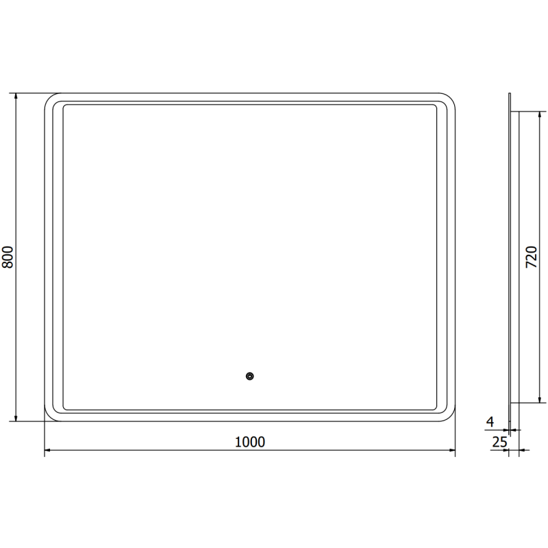 Mexen Zusa apšviestas vonios veidrodis 100 x 80 cm, LED 6000K, antibesparis - 9808-100-080-611-00