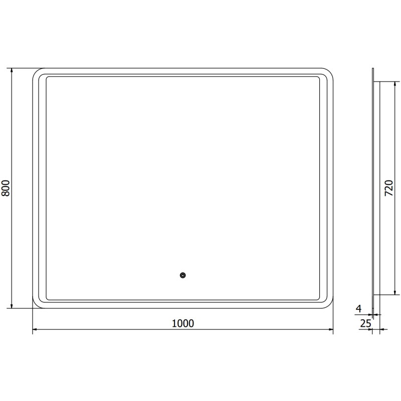 Mexen Zusa apšviestas vonios veidrodis 100 x 80 cm, LED 6000K, antifog - 9808-100-080-611-00