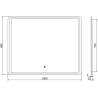 Mexen Zusa apšviestas vonios veidrodis 100 x 80 cm, LED 6000K, apsauga nuo garų - 9808-100-080-611-00