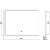 Mexen Zusa apšviestas vonios veidrodis 80 x 60 cm, LED 6000K, apsauga nuo garų - 9808-080-060-611-00