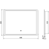 Mexen Zusa apšviestas vonios veidrodis 80 x 60 cm, LED 6000K, garų apsauga - 9808-080-060-611-00