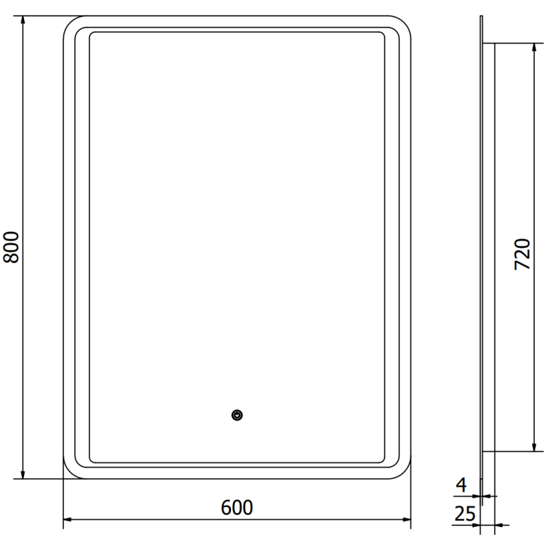 Mexen Zusa apšviestas vonios veidrodis 60 x 80 cm, LED 6000K, antifog - 9808-060-080-611-00