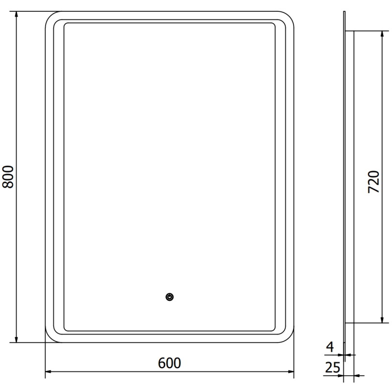 Mexen Zusa vonios veidrodis su apšvietimu 60 x 80 cm, LED 6000K, antidulkės - 9808-060-080-611-00