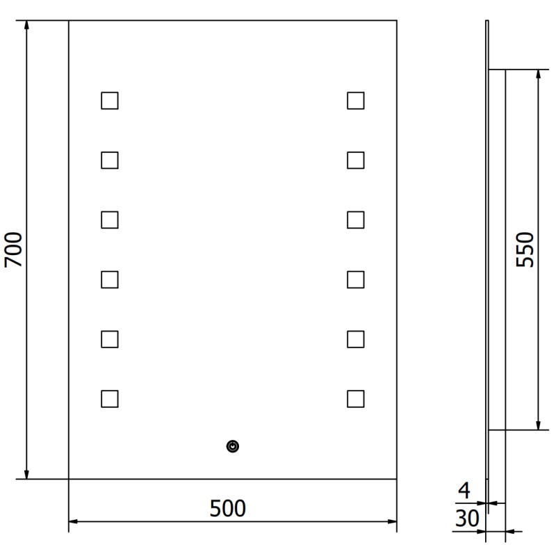Mexen Ner vonios veidrodis su apšvietimu 50 x 70 cm, LED 6000K, antifog - 9809-050-070-611-00