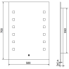 Mexen Ner vonios veidrodis su apšvietimu 50 x 70 cm, LED 6000K, antifog - 9809-050-070-611-00
