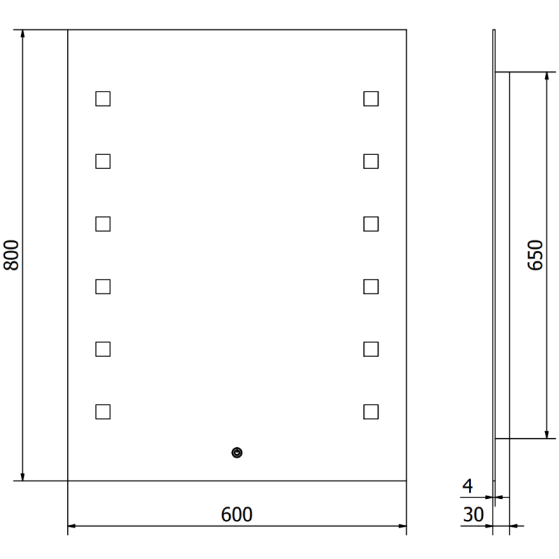 Mexen Ner apšviestas vonios veidrodis 60 x 80 cm, LED 6000K, antifog - 9809-060-080-611-00